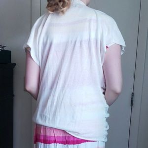 BCBGMaxAzria Sweaters - BCBG White Short Sleeve Cardigan BCBGMaxAzria Sweaters - BCBG White Short Sleeve Cardigan